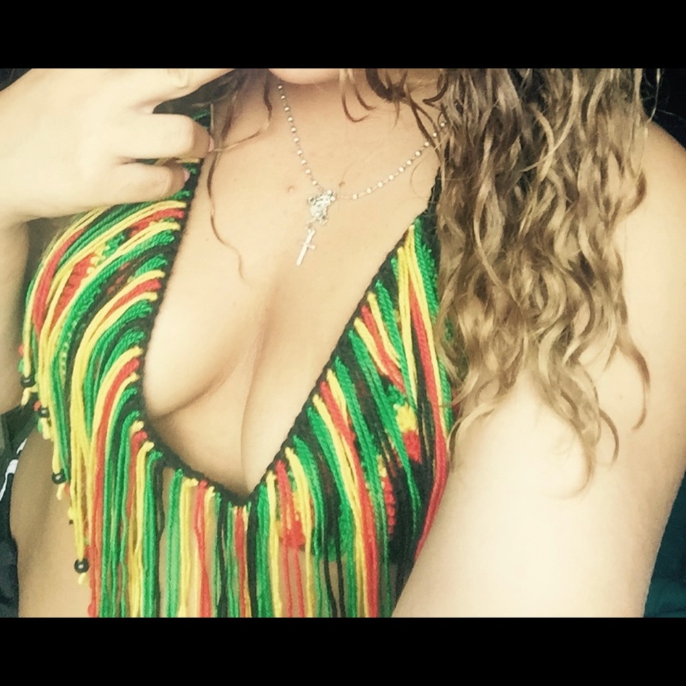 Hand made Jamaica bikini top.